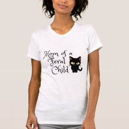 Mamma om ett feralt barn med svart kattdesign t shirt