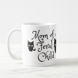 Mamma om ett feralt barn med Svarta katter design Kaffemugg