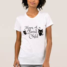 Mamma om ett feralt barn med Svarta katter design T Shirt
