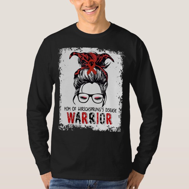 Mamma om Hirschsprungs sjukdom Messy Bun Ribbon T Shirt (Framsida)