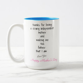 Mamma om Tack Mors dag Två-Tonad Mugg