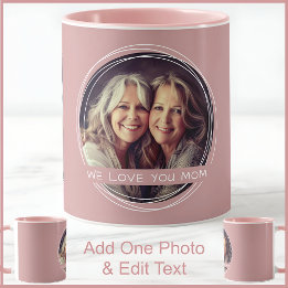 Mamma One Photo & Text Dusty Ro Rosa C91 Two Tone Mugg