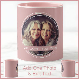 Mamma One Photo & Text Dusty Ro Rosa C91 Two Tone Mugg