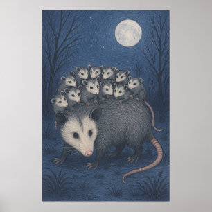 Mamma Opossum Poster