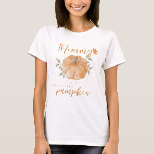 Mamma Orange Little Pumpkin Fall Baby Shower T Shirt