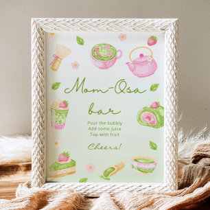 Mamma-Osa Bar Matcha Te Pink Baby Shower Poster
