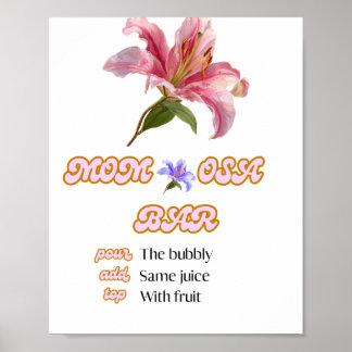 Mamma osa barskylt blommig rosa utskrivbar poster
