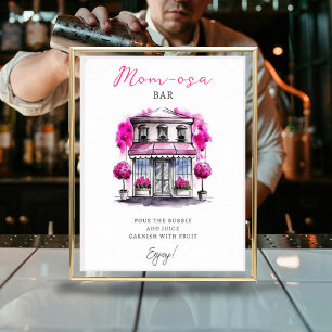 Mamma-osa Bonjour Bebe Paris Fransk Rosa Baby Show Poster