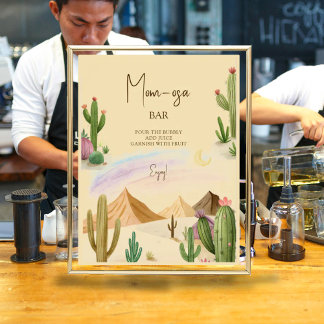 Mamma-osa Desert Oh Cactus Boho Arch Baby Shower Poster