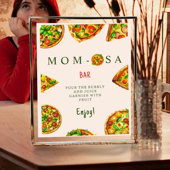 Mamma-osa Oh Baby Pizza Tomates Olivia Baby Shower Poster (Skapare uppladdad)