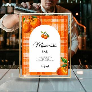 Mamma-osa Orange 3D Citrus Play Drawn Baby Shower Poster