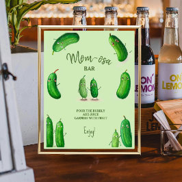 Mamma-osa Pickles Cucumber Grönt Baby Shower Poster