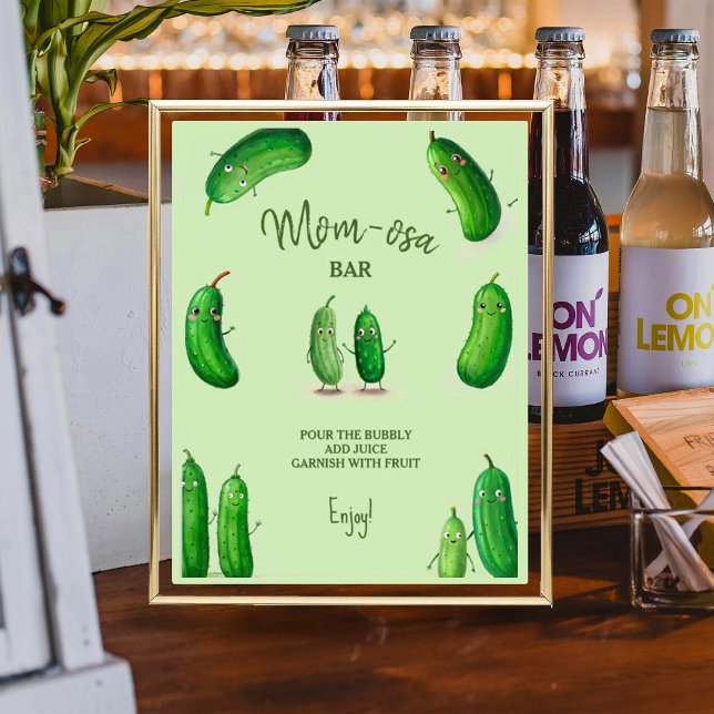 Mamma-osa Pickles Cucumber Grönt Baby Shower Poster (Skapare uppladdad)