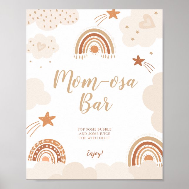 Mamma-osa pub Boho Regnbågstecken Poster (Framsidan)