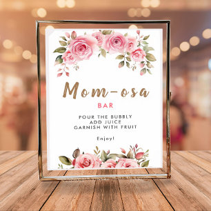 Mamma-osa Pub Det är en flicka! Rosa Blommigt Baby Poster