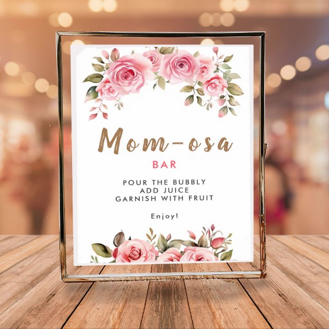 Mamma-osa Pub Det är en flicka! Rosa Blommigt Baby Poster (Skapare uppladdad)