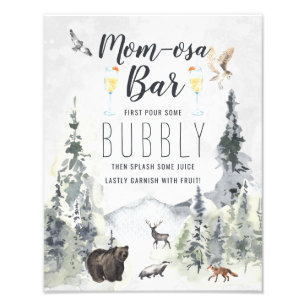 Mamma-osa Pub   Rustik skogsmark Bear Fototryck