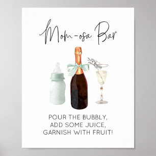 Mamma-osa Pub-skylt för babyvisningsskylt Grönt Si Poster