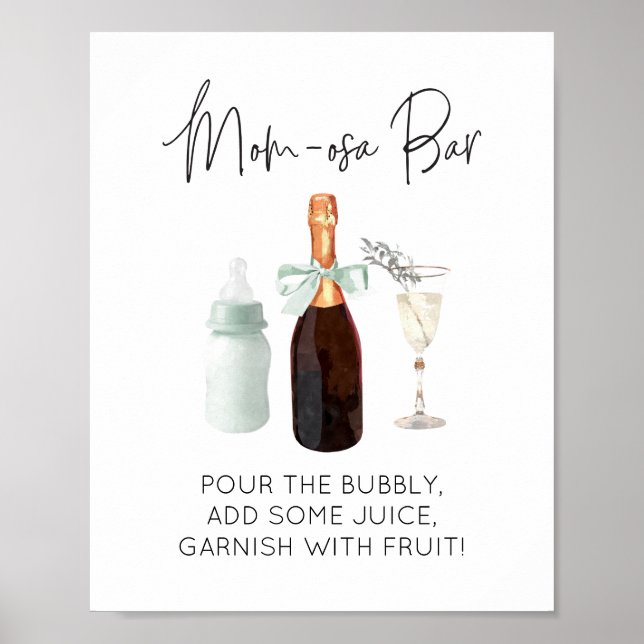 Mamma-osa Pub-skylt för babyvisningsskylt Grönt Si Poster (Framsidan)