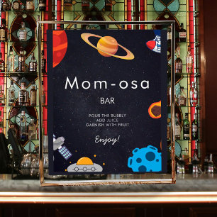 Mamma-osa Space Boy Planets Astronaut Baby Shower Poster
