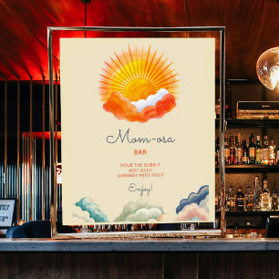 Mamma-osa Sunshine and Clouds Retro Baby Shower Poster
