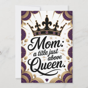 Mamma över drottning Krona Mors dag Elegant Inbjudningar