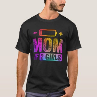 Mamma på 2-flickors lågbatteri t shirt