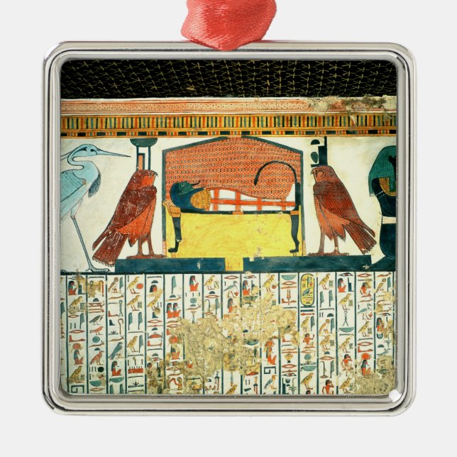 Mamma på en begravnings- säng med olika gudomar julgransprydnad metall (Framsidan)