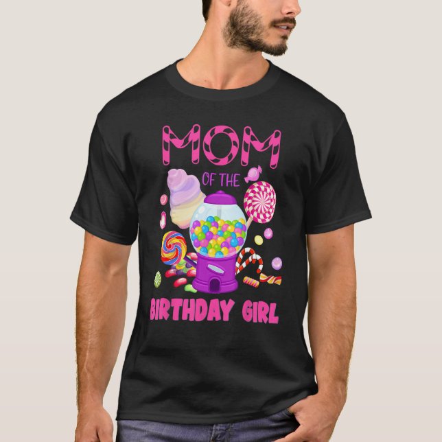 Mamma på födelsedagen ger flicka Candyland Candy B T Shirt (Framsida)