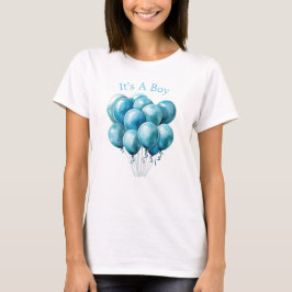 Mamma på väg Blå ballonger Det är en pojke T Shirt