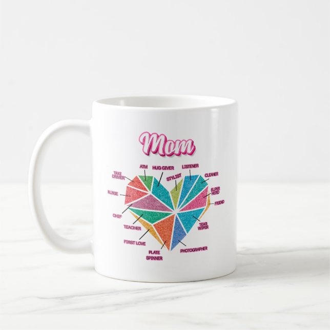 Mamma Paj Heart - alla Mamma-titlar Kaffemugg (Vänster)