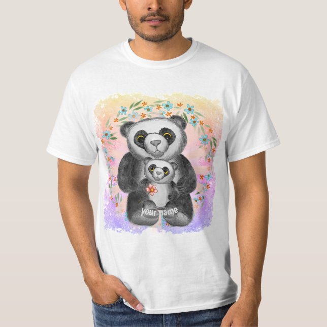 Mamma Panda Bear Kärlek anpassningsbar T Shirt (Framsida)