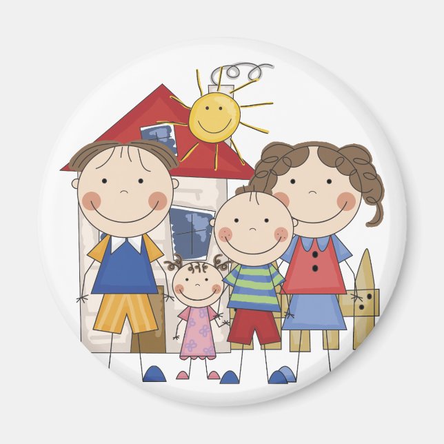 Mamma, Pappa, Big Boy, Small Girl Family Magnet (Framsidan)