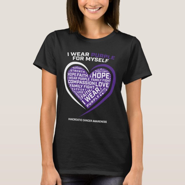Mamma Pappa Grandma Grandpa Lila Pancreatic Cancer T Shirt (Framsida)