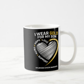 Mamma Pappa I Bära Guld för min son-barncancerfåge Kaffemugg