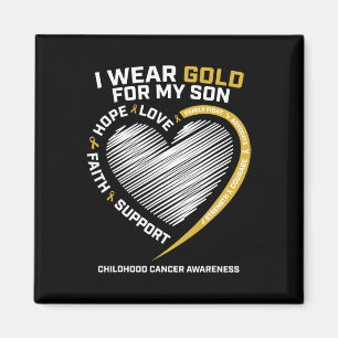 Mamma Pappa I Bära Guld för min son-barncancerfåge Magnet