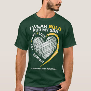 Mamma Pappa I Bära Guld för min son-barncancerfåge T Shirt