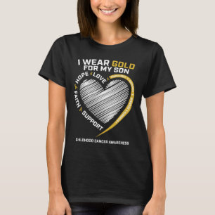 Mamma Pappa I Bära Guld för min son-barncancerfåge T Shirt