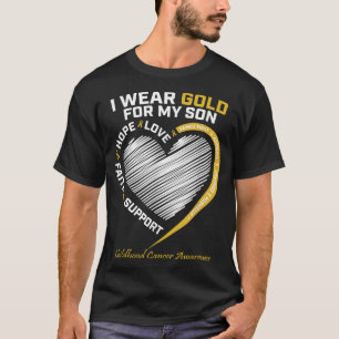 Mamma Pappa I Bära Guld för min son-barncancerfåge T Shirt
