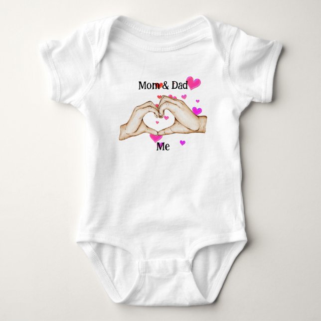 Mamma & Pappa kärlek me T Shirt (Framsida)