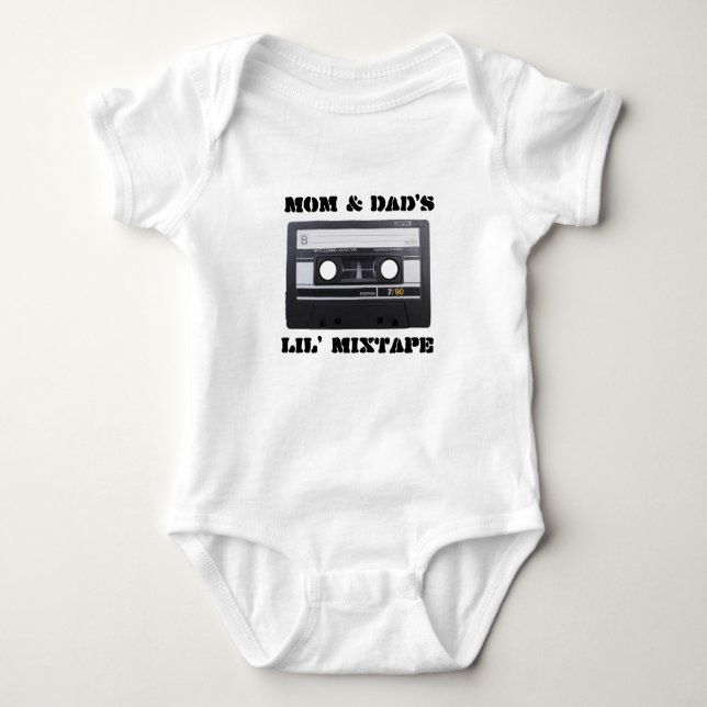 Mamma & Pappa Lil'MixTape Baby Jersey, White T Shirt (Framsida)