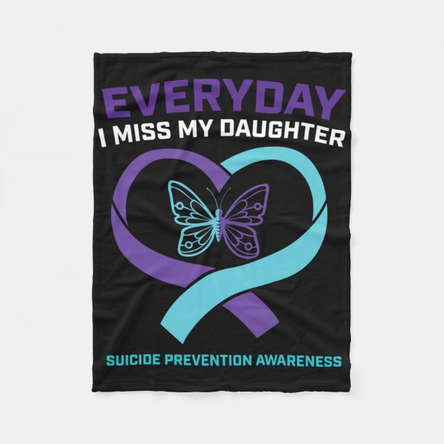 Mamma Pappa Miss Suicide Awareness Prevention Fleecefilt (Framsidan)