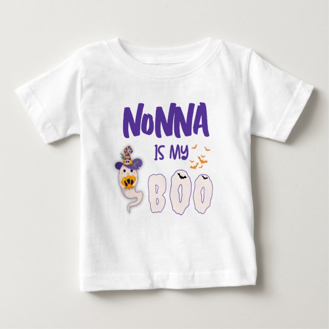 Mamma Pappa Nonna är min Boo-söta Halloween vit T Shirt (Framsida)