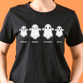 Mamma pappa och Two Kids 4 Person Ghost Family T Shirt