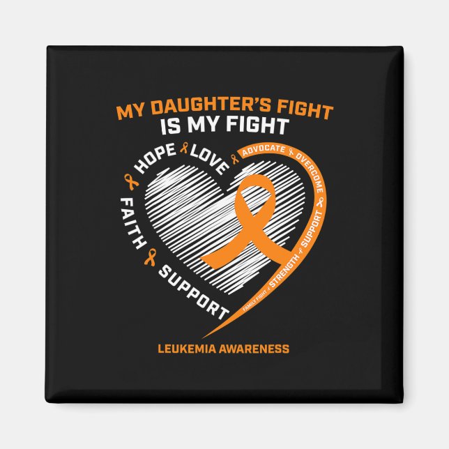 Mamma Pappa Orange Mina döttrar bekämpar leukemi C Magnet (Framsidan)