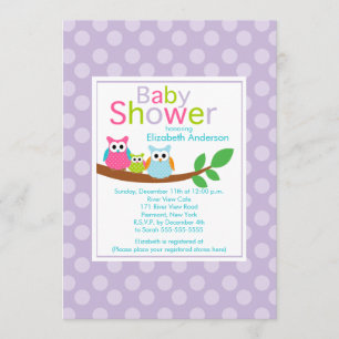 Mamma- & pappaugglor med babyugglababy shower inbjudningar