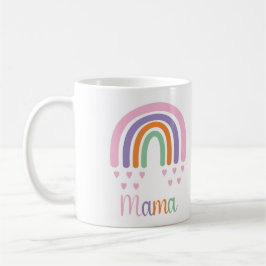 Mamma Pastel Rainbow och Hearts Kaffemugg