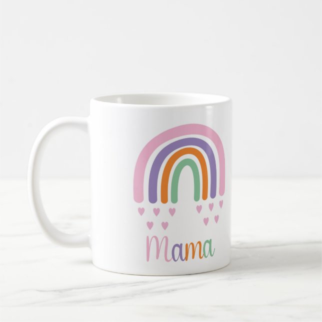 Mamma Pastel Rainbow och Hearts Kaffemugg (Vänster)