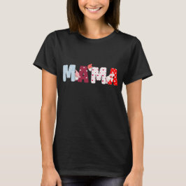 Mamma Patchwork Brev Shirt - Cute Heart Design T Shirt