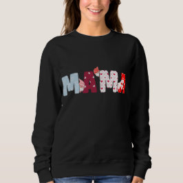 Mamma Patchwork Brev Sweatshirt - Cute Heart T Shirt